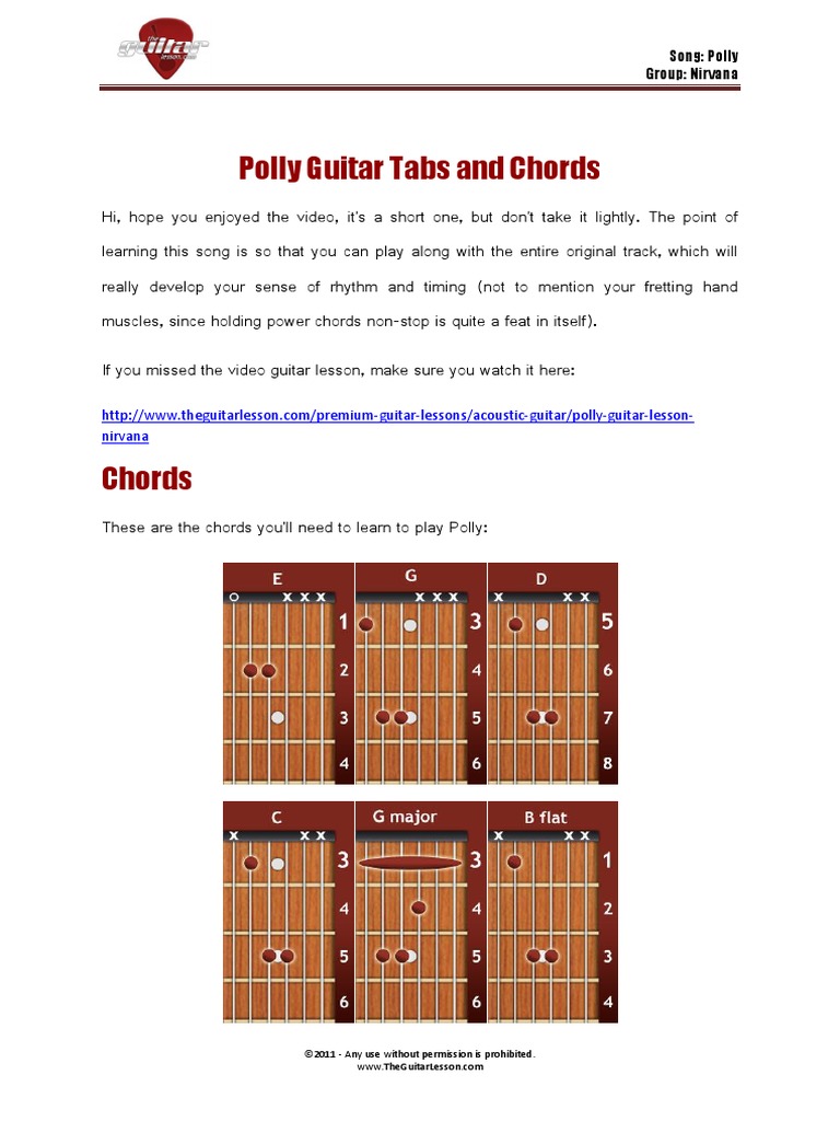 Polly Guitar Tabs and Chords Nirvana PDF
