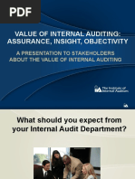 Value of Internal Auditing: Assurance, Insight, Objectivity