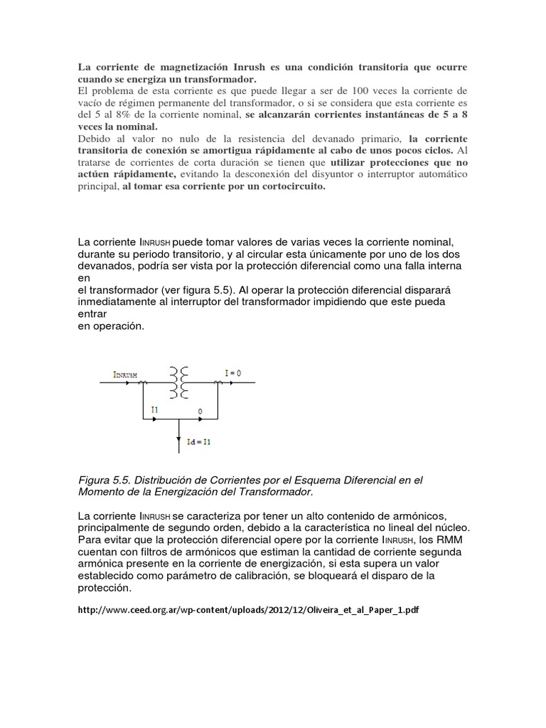 Corriente Inrush en Transformadores | PDF | Transformador | Corriente ...