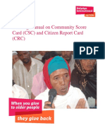 Training Manual On Community Score Card (CSC) and Citizen Report Card (CRC)