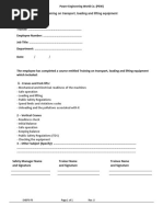 Training On Transport, Loading and Lifting Equipment: EHSP3-F9 Page 1 of 1 Rev.:0