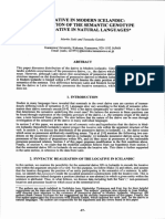 The Dative in Modern Icelandic: Exploration of The Semantic Genotype of The Dative in Natural Languages