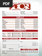 Trinity Aeon Character Sheet (Non Interactive) PDF