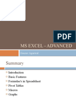 Ms Excel - Advanced: Gaurav Agarwal