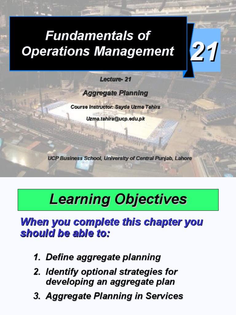 Aggregate Planning in Operations Management | PDF | Business Economics ...