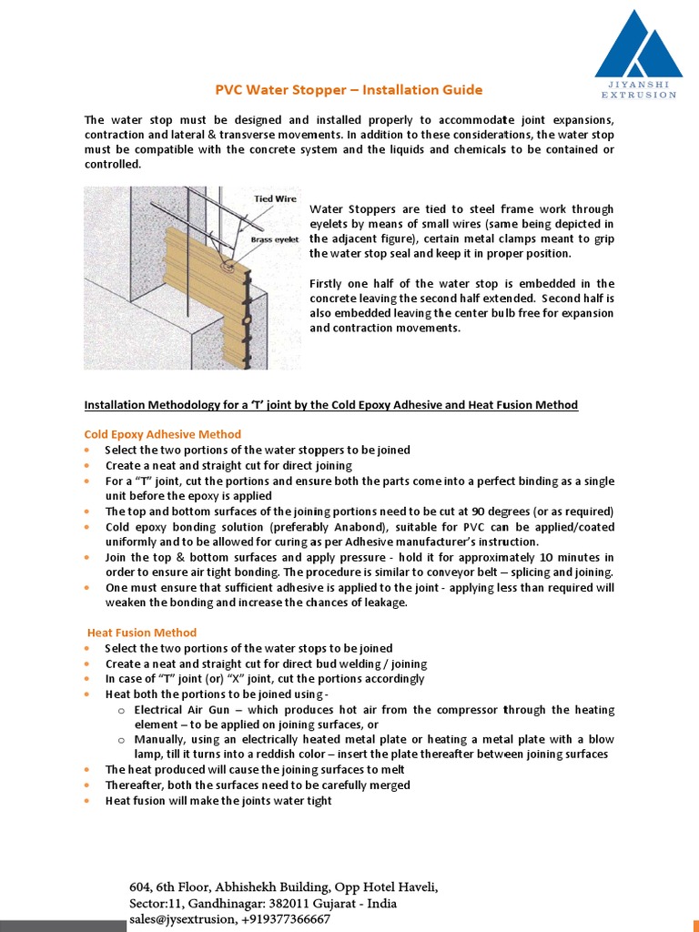 PVC Waterstop Installation Guide | PDF | Building Engineering ...