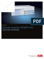 Generator Protection REG650 ANSI: Type Test Certificate