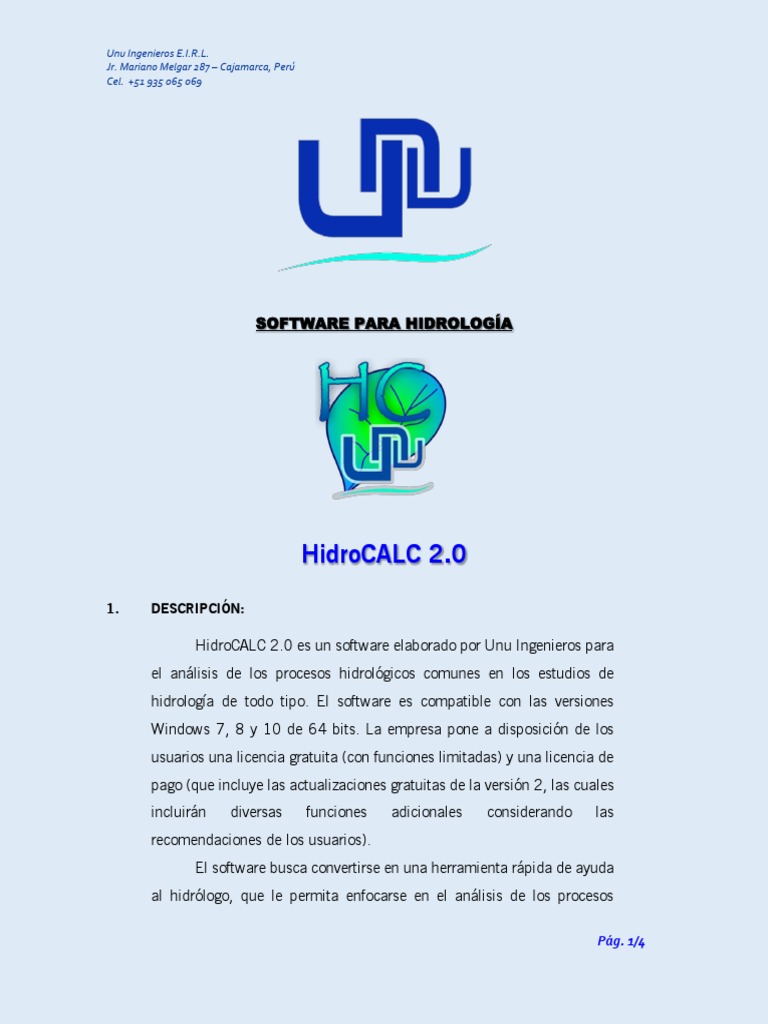 HidroCALC 2.0: Software de Hidrología | PDF | Usuario (informática ...