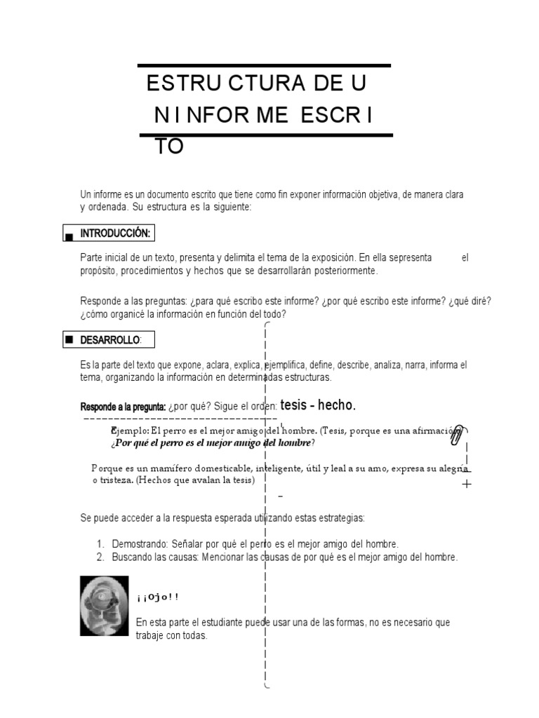 Ejemplo de Una Estructura de Un Informe Escrito. | PDF