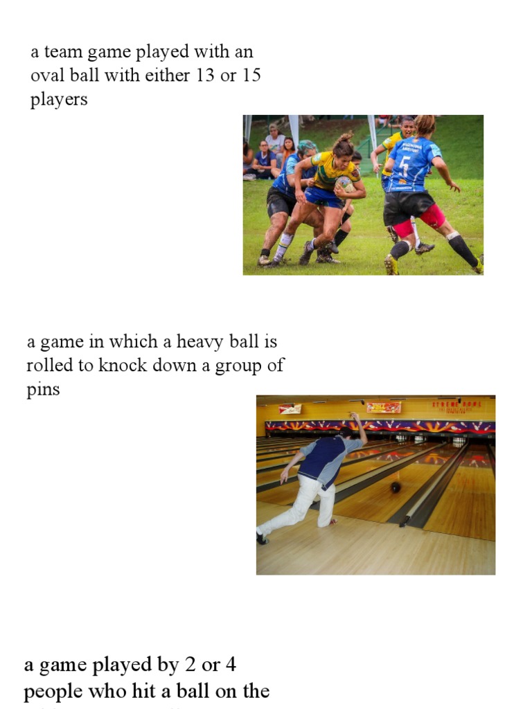 A Team Game Played With An Oval Ball With Either 13 or 15 Players PDF