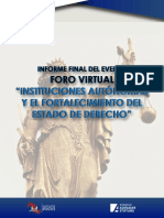 #ForoVirtual "Las Instituciones Autónomas y El Fortalecimiento Del Estado de Derecho"