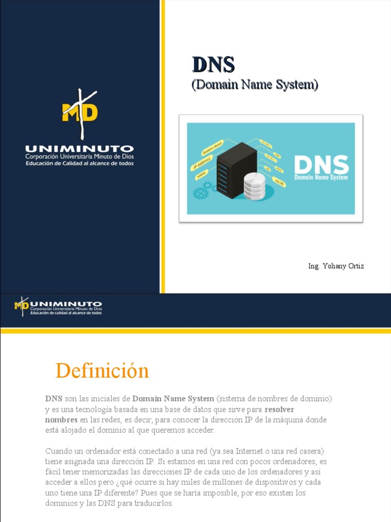 Definición y Función del DNS | PDF | sistema de nombres de dominio ...