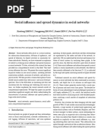 Social Influence and Spread Dynamics in Social Networks: Xiaolong ZHENG, Yongguang ZHONG, Daniel ZENG, Fei-Yue WANG