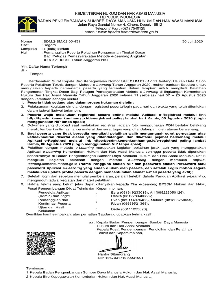 E Learning Learning Kemenkumham Go Id Nama Pengguna Adalah Nip Dan Password Adalah P 55word Atau