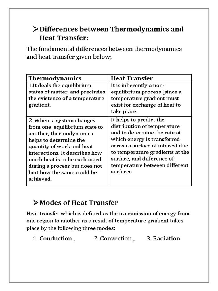 Heat Transfer Differences Between Thermodynamics and PDF Heat