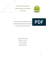 A Study On The Extent of The Implementation of The Ecological Solid Waste Management Act RA 9003 in The City of Bacoor Cavite 2007 2012 PDF