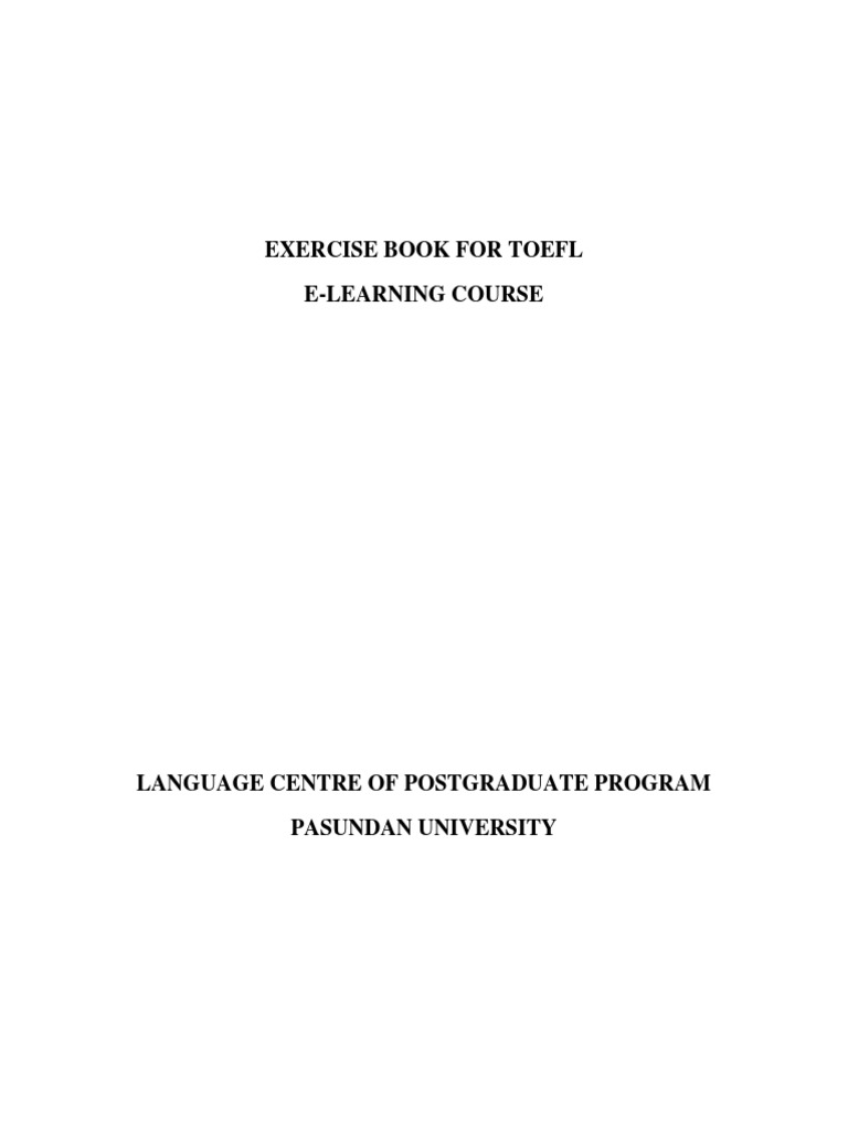 TOEFL Exercise Book for E-Learning | PDF