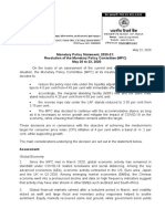 Monetary Policy Statement, 2020-21 - Resolution of The Monetary Policy Committee (MPC) May 20 To 22, 2020 PDF