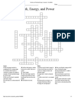 Kinetic and Potential Energy Crossword - WordMint