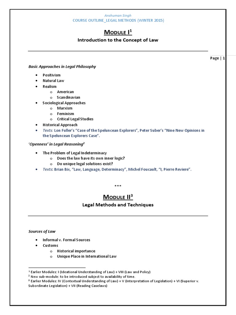 LM - Course Outline | PDF | Precedent | Jurisprudence
