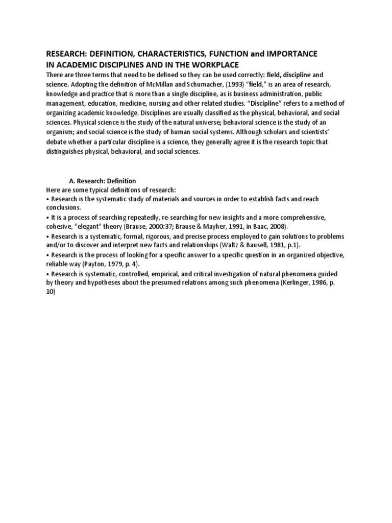 Research: Definition, Characteristics, Function and Importance in ...