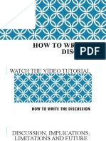 How To Write The Discussion Section