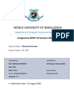 World University of Bangladesh: Assignment WEEK-10 Summer 2020