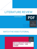 Introducing How To Approach The Literature Review