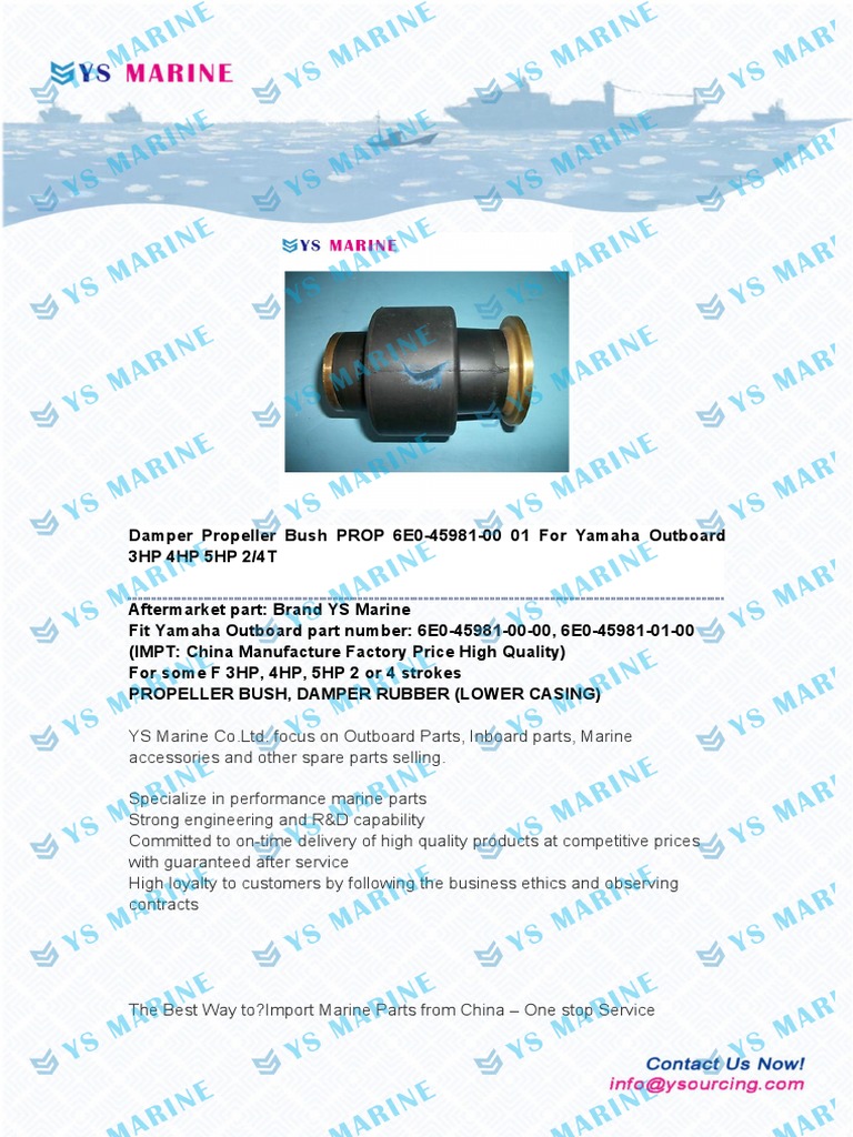 Ａー1 Yamaha Outboard Propeller Bushings Guide | PDF | Vehicle