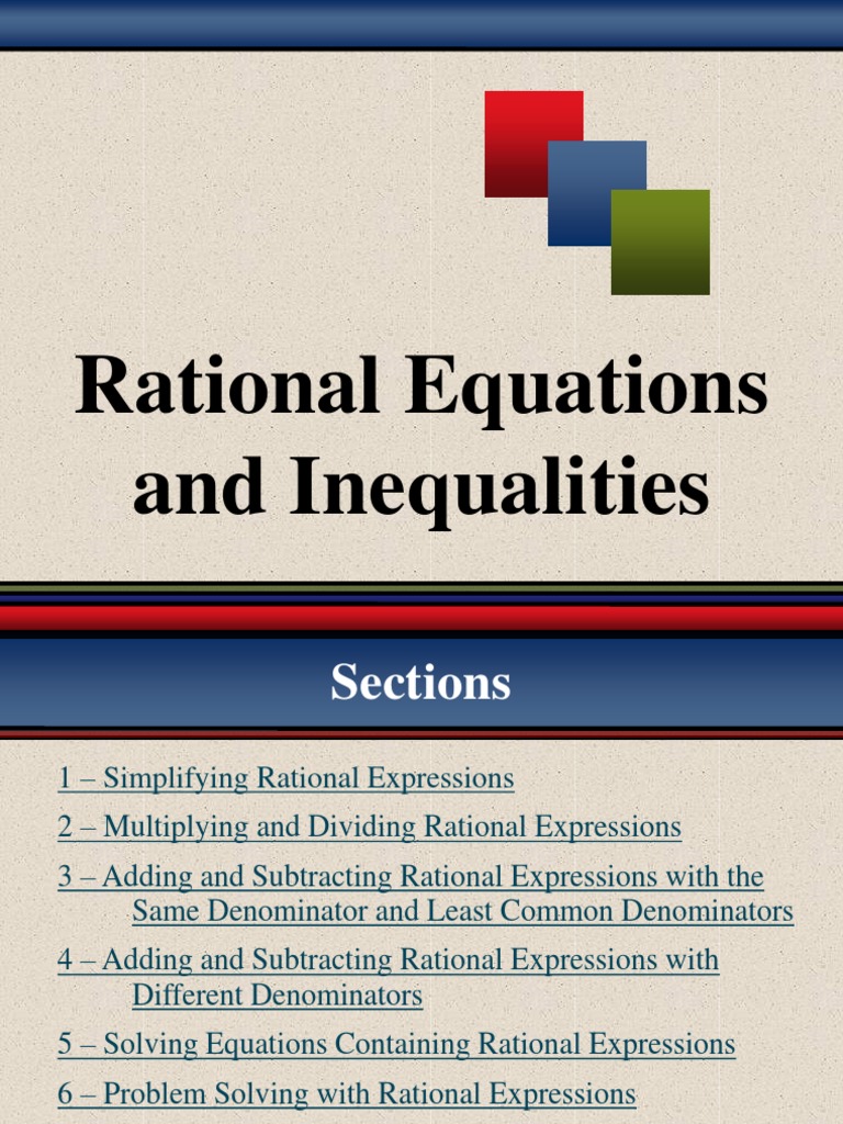 Rational Expressions Guide | PDF | Fraction (Mathematics) | Rational Number