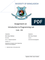 World University of Bangladesh: Assignment On