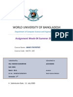 World University of Bangladesh: Assignment Week-04 Summer 2020