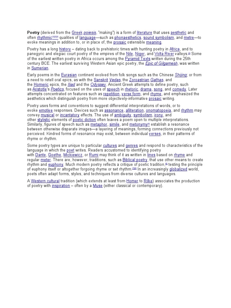 The Evolution of Global Poetry | PDF | Poetry | Writing