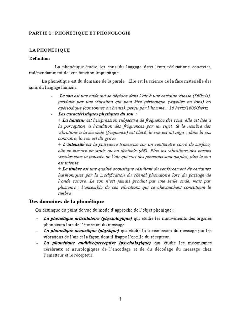Introduction à la phonologie et phonétique | PDF | Morphologie ...