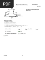 Brayton Cycle Summary: H - Dot