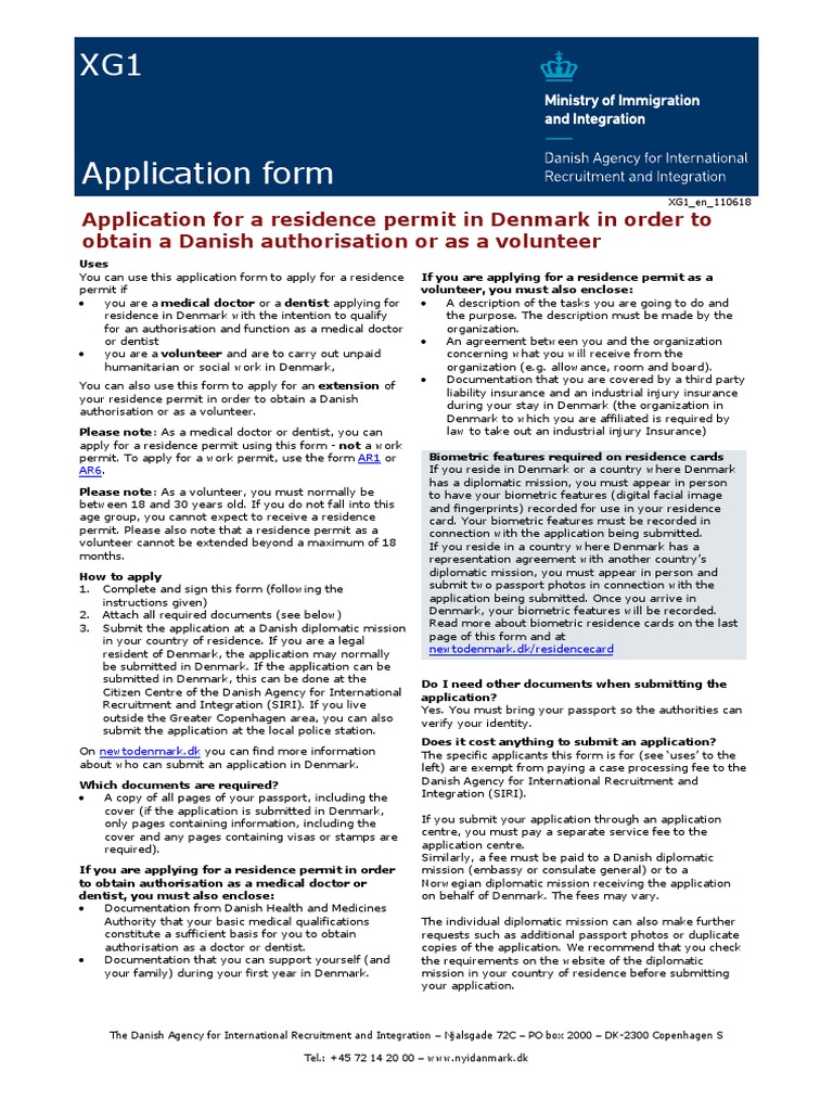 Danish Residence Permit Application for Doctors, Dentists, and ...
