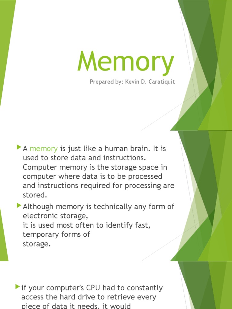 How Computer Memory Works | PDF | Random Access Memory | Computer Data ...