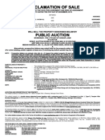 Proclamation of Sale: Public Auction