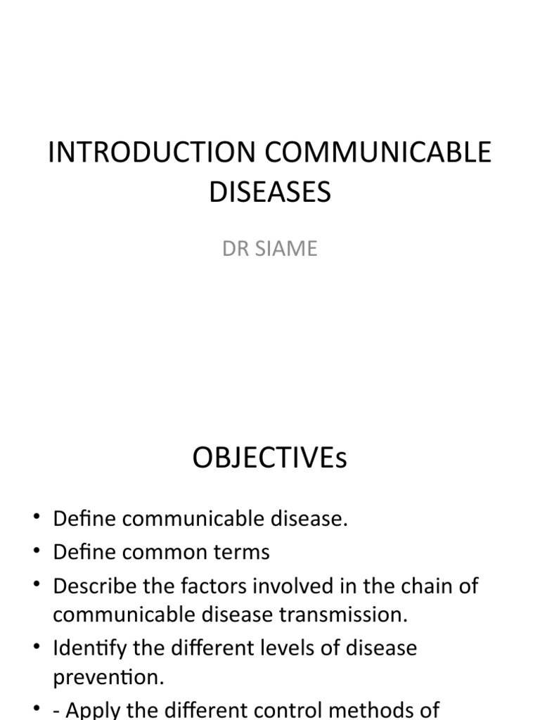 Overview of Communicable Diseases | PDF | Transmission (Medicine ...