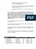 University of Veterinary and Animal Sciences Lahore 7th and Last Merit List For DVM (Evening) (25 Oct, 2019)