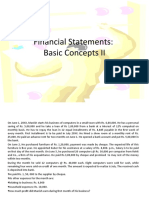 Financial Statements: Basic Concepts II