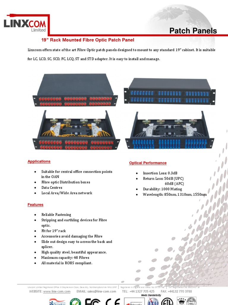 19 Rack Mount FO Patch Panel | PDF | Optical Fiber | Equipment