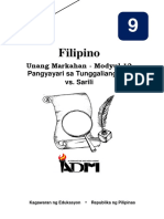 Fil9 Q1 Mod12 PangyayaringTunggaliangTaoVsSarili V3 PDF