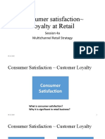 Consumer Satisfaction Loyalty at Retail: Session 4a Multichannel Retail Strategy