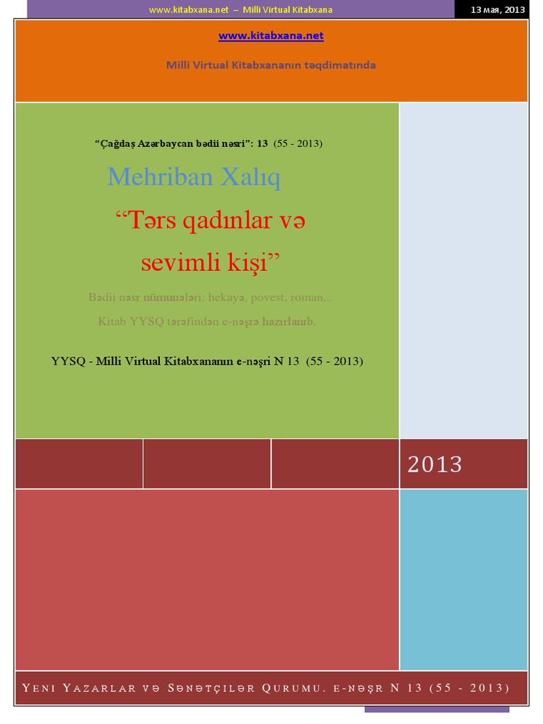 Mehriban Xalıq ―Tҽrs Qadınlar Vҽ Sevimli Kiģi‖