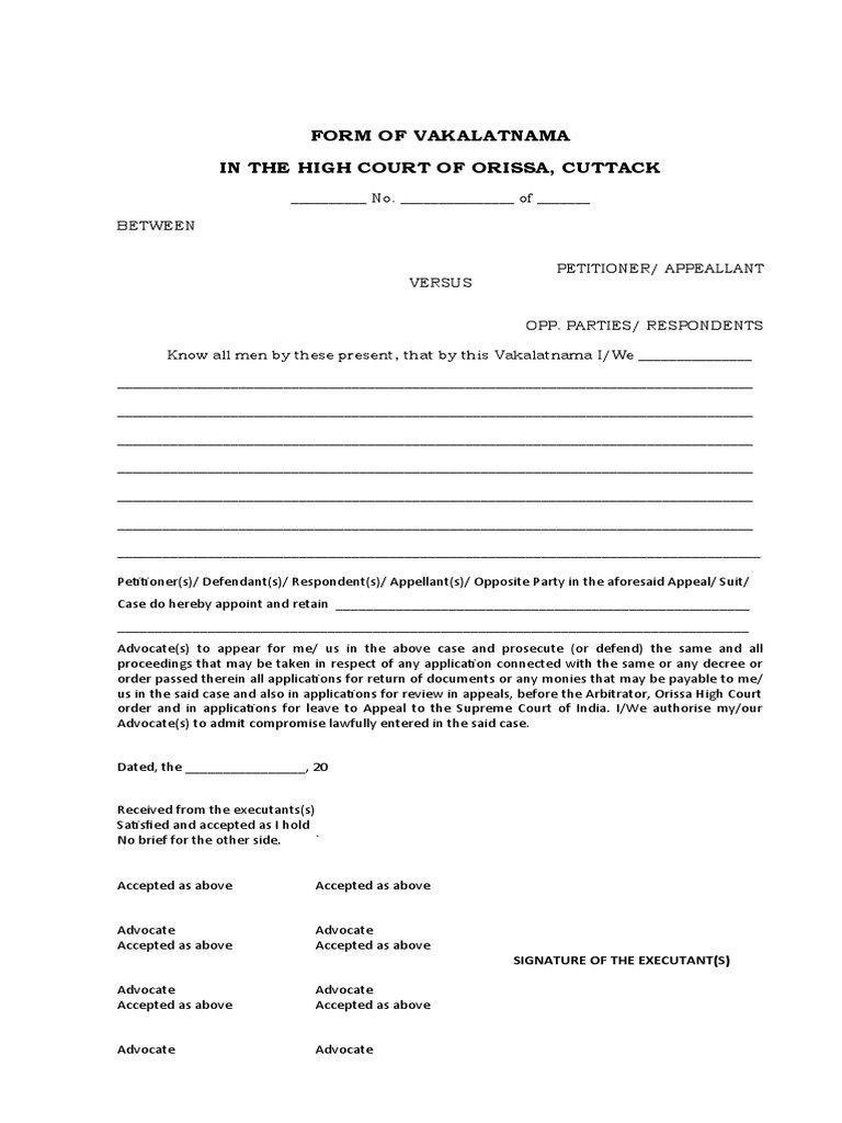 form-of-vakalatnama-in-the-high-court-of-orissa-cuttack-pdf