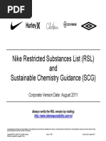 Nike Restricted Substances List (RSL) and Sustainable Chemistry Guidance (SCG)