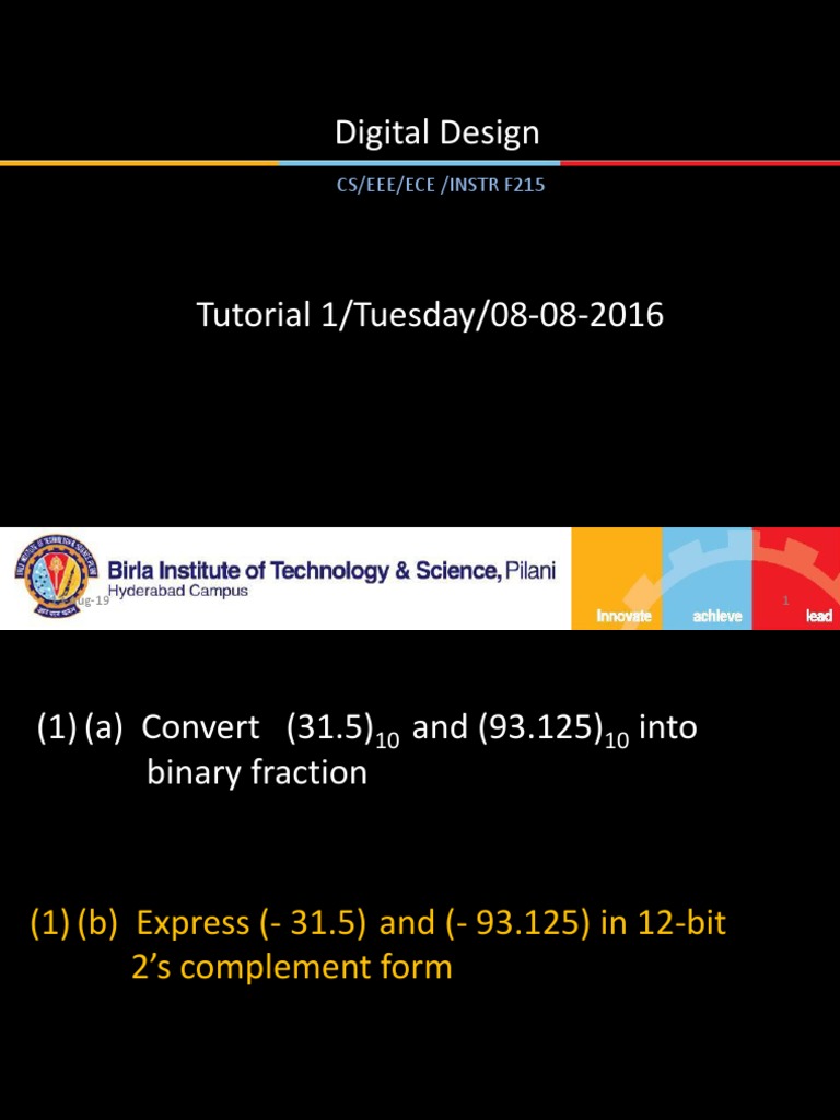 Binary Conversion and 2's Complement Tutorial | PDF | Teaching Methods ...