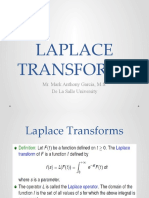 Laplace Transforms: Mr. Mark Anthony Garcia, M.S. de La Salle University