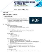 Lesson 1 Productivity Tools: Learning Plan in COMPUTER 7